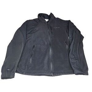 Columbia Fleece Jacket Womens Medium Black Full Zip fuzzy slim Gorpcore hiking